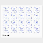 Einzigartiger Whimsical Quirky Blue Hand gezeichne Quadratischer Aufkleber (Blatt)