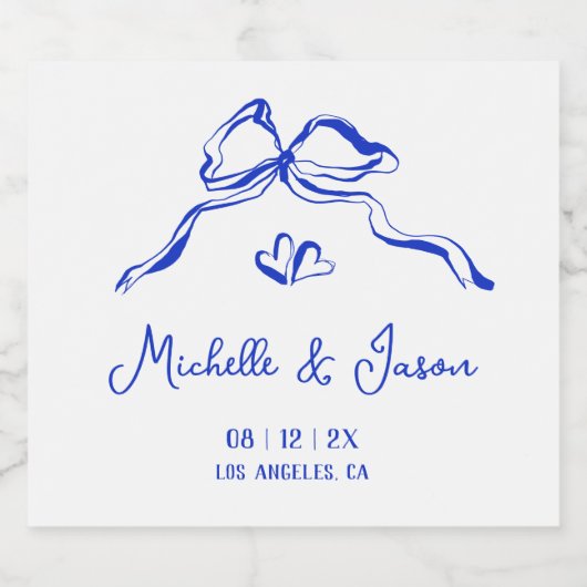 Einzigartiger Whimsical Quirky Hand Drawn French B Schaumweinetikett (Einzelnes Label)