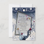 Einzigartiger Winter Ikabana Festive Vielen Dank RSVP Karte (Vorderseite)