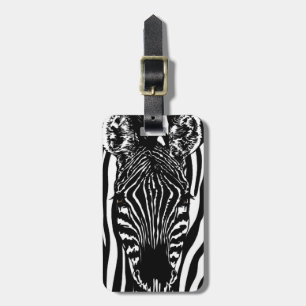 Einzigartiger Zebrakopf auf Zebradruck Gepäckanhänger