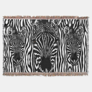 Einzigartiger Zebrakopf bei Zebra Print Decke