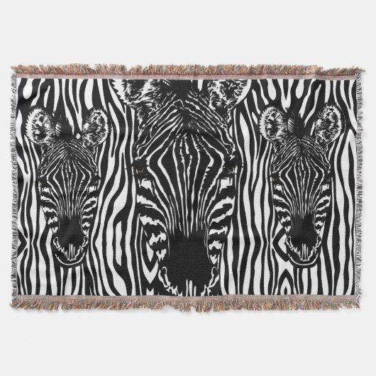 Einzigartiger Zebrakopf bei Zebra Print Decke (Vorderseite)