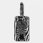 Einzigartiger Zebrakopf bei Zebra Print Gepäckanhänger (Rückseite vertikal)