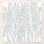 Einzigartiger Zebrakopf bei Zebra Print Glasuntersetzer (Rückseite)