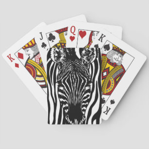 Einzigartiger Zebrakopf bei Zebra Print Spielkarten