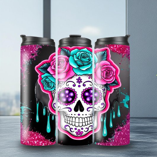 Einzigartiger Zuckerschädel Thermosbecher