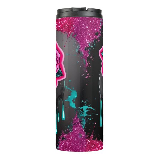 Einzigartiger Zuckerschädel Thermosbecher (Rückseite)