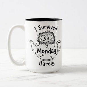 Einzigartiger Zwei-Ton-Becher für Montag-Motivatio Zweifarbige Tasse