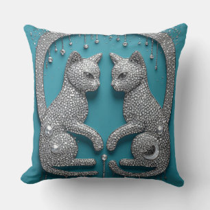 Einzigartiger Zwillingskristall-Katzen-Schmuck-Sku Kissen