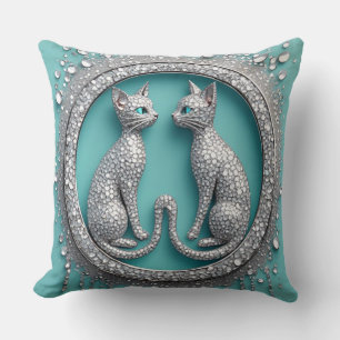 Einzigartiger Zwillingskristall-Katzen-Schmuck Sku Kissen
