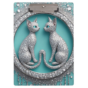 Einzigartiger Zwillingskristall-Katzen-Schmuck-Sku Klemmbrett