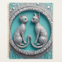 Einzigartiger Zwillingskristall-Katzen-Schmuck-Sku