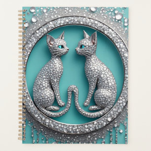 Einzigartiger Zwillingskristall-Katzen-Schmuck-Sku Planer
