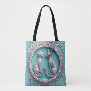 Einzigartiger Zwillingskristall-Katzen-Schmuck-Sku Tasche