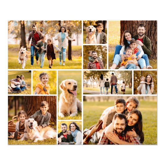 Einzigartiges 12 Foto Collage Minimalistisches Ein (Vorne)