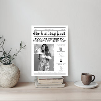 Einzigartiges 26. Geburtstagsparty Newspaper Cover Einladung