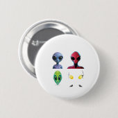 Einzigartiges 3D-Alien-Design Button (Vorne & Hinten)