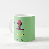 Einzigartiges 3D-Alien-Design Kaffeetasse (Vorderseite Links)
