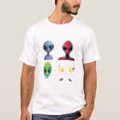 Einzigartiges 3D-Alien-Design T-Shirt (Vorderseite)