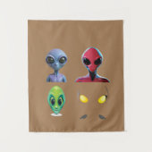 Einzigartiges 3D-Alien-Design Wandteppich (Vorderseite)