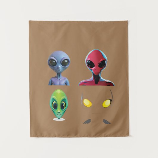 Einzigartiges 3D-Alien-Design Wandteppich (Vorderseite)