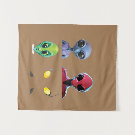 Einzigartiges 3D-Alien-Design Wandteppich (Vorderseite (Horizontal))