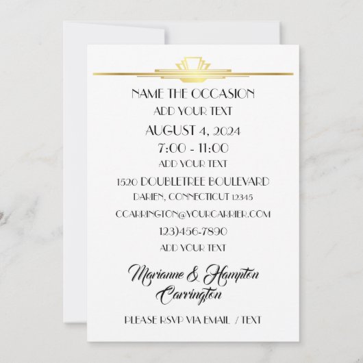 Einzigartiges Abendessen / Ansammlung Einladung (Rückseite)