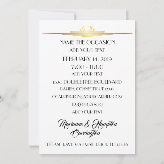 Einzigartiges Abendessen / Ansammlung Einladung (Rückseite)