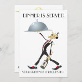 Einzigartiges Abendessen / Ansammlung Einladung (Vorne/Hinten)