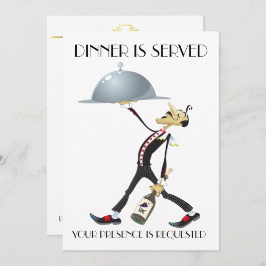 Einzigartiges Abendessen / Ansammlung Einladung (Vorne/Hinten)