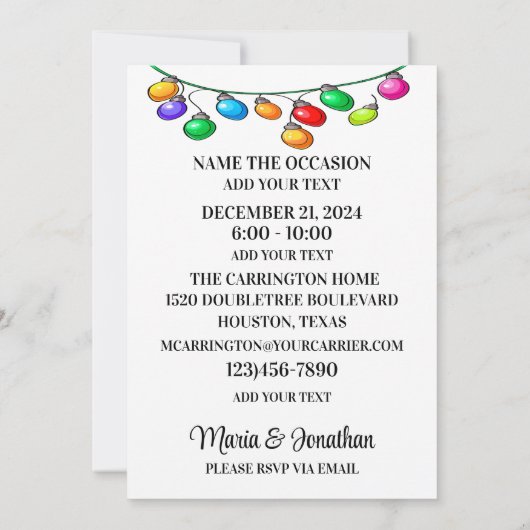 Einzigartiges Abendessen / Ansammlung-Kellnerserie Einladung (Rückseite)