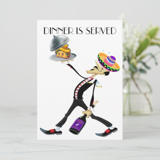 Einzigartiges Abendessen / Ansammlung Version 2 Ei Einladung (Stehend Vorderseite)