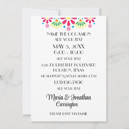 Einzigartiges Abendessen / Ansammlung Version 2 Ei Einladung (Rückseite)