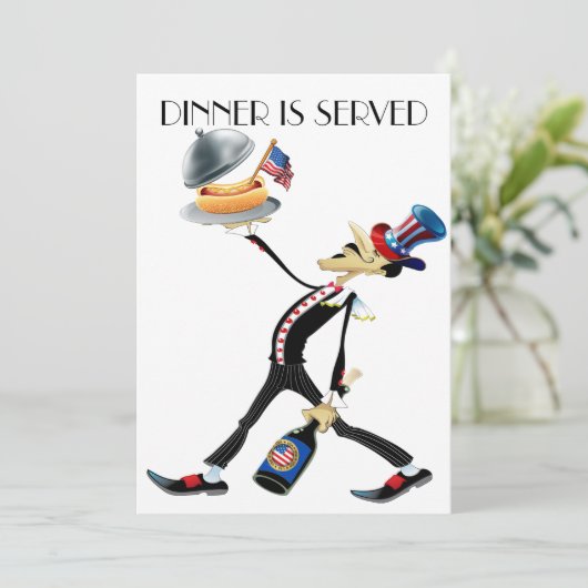 Einzigartiges Abendessen / Ansammlung Version 3 Ei Einladung (Stehend Vorderseite)