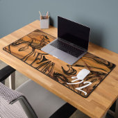 Einzigartiges Abstrakt-braunes Marmorflüssiges Schreibtischunterlage