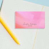 Einzigartiges Abstrakt-leuchtendes Rosa Wasserfarb Visitenkarte