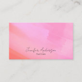 Einzigartiges Abstrakt-leuchtendes Rosa Wasserfarb Visitenkarte (Vorderseite)