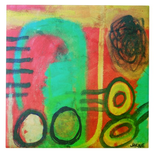 Einzigartiges abstraktes Acrylgemälde Fliese (Vorderseite)