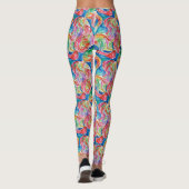 Einzigartiges Abstraktes Art Rainbow Wasserfarbmus Leggings (Rückseite)