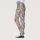 Einzigartiges Abstraktes Art Rainbow Wasserfarbmus Leggings (Links)