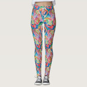 Einzigartiges Abstraktes Art Rainbow Wasserfarbmus Leggings (Vorderseite)
