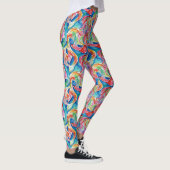 Einzigartiges Abstraktes Art Rainbow Wasserfarbmus Leggings (Rechts)