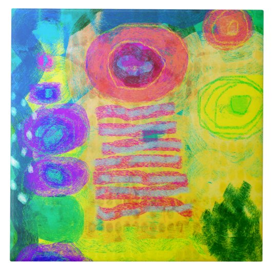 Einzigartiges Abstraktes Digitalbild Fliese (Vorderseite)