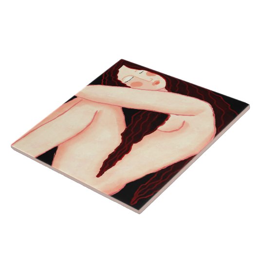 Einzigartiges Abstraktes digitales Portrait einer Fliese (Seite)