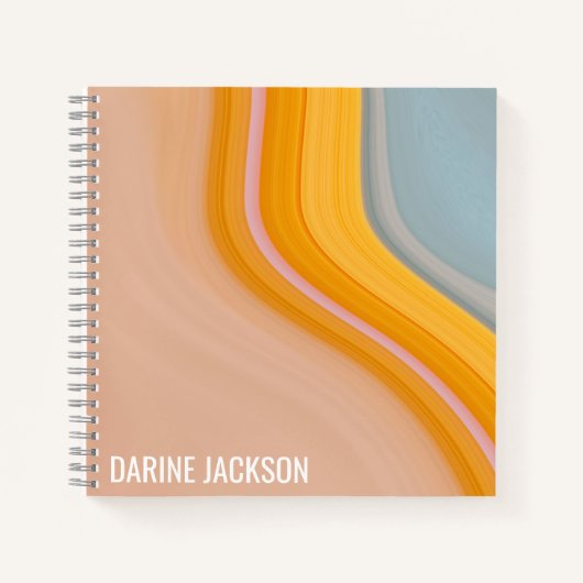 Einzigartiges Abstraktes Farbmonogramm Notizblock (Vorderseite)