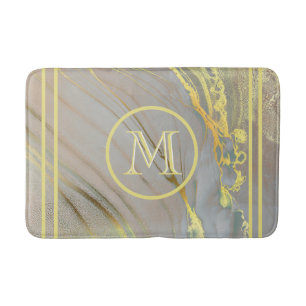 Einzigartiges Abstraktes Monogramm Badematte