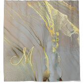 Einzigartiges Abstraktes Monogramm Duschvorhang (Vorderseite)