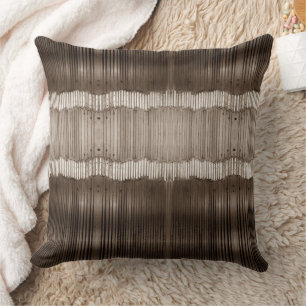 Einzigartiges Abstraktes Muster braun und Beige Kissen