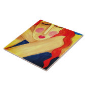 Einzigartiges Abstraktes Portrait einer Frau Fliese (Seite)