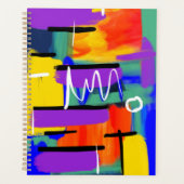 Einzigartiges Abstraktes Rainbow Artwork Planer (Vorderseite)